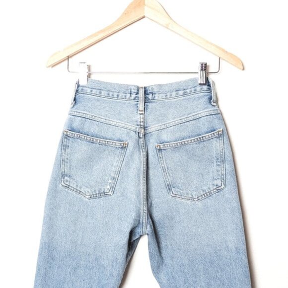 AGOLDE Pinch Waist Kick Jeans Riptide Blue Jean Straight Leg  25 - Picture 8 of 11